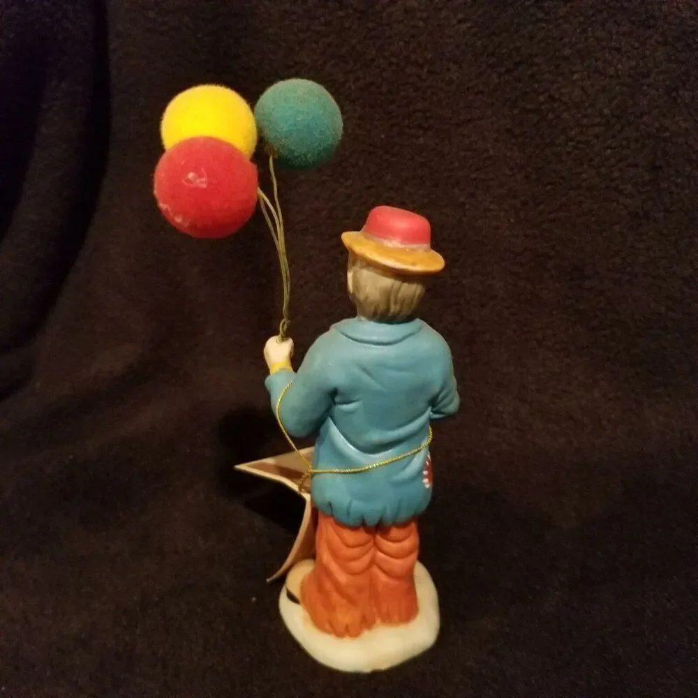 Emmet Kelly Jr EKJ Flambro Clown Hobo Balloons Vintage Handpainted Porcelain